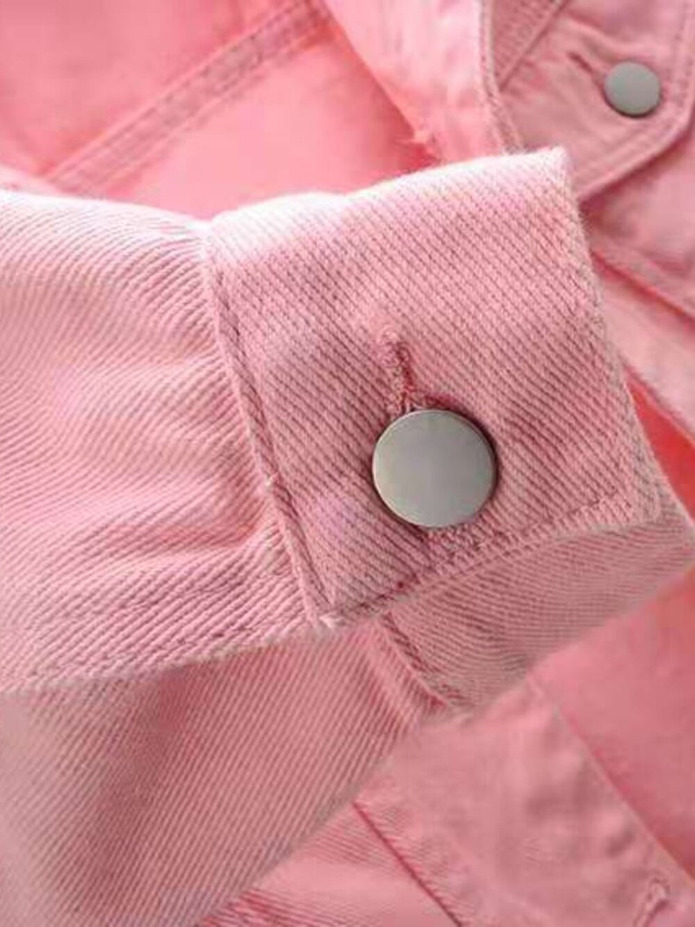 Pink Cropped Denim Jacket - Picture 6 of 8